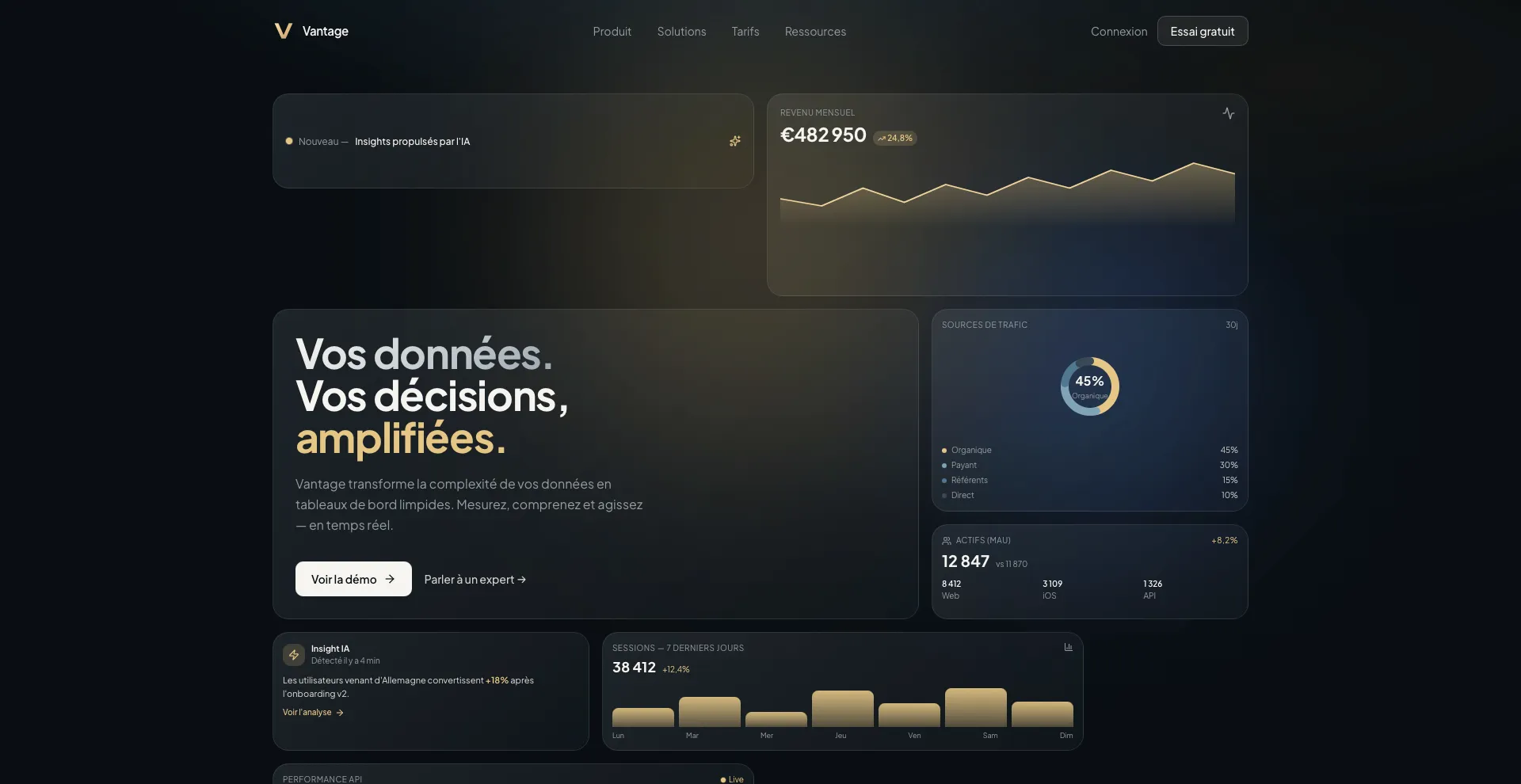 Interface utilisateur d'une solution logicielle développée par Volcéo Digital.